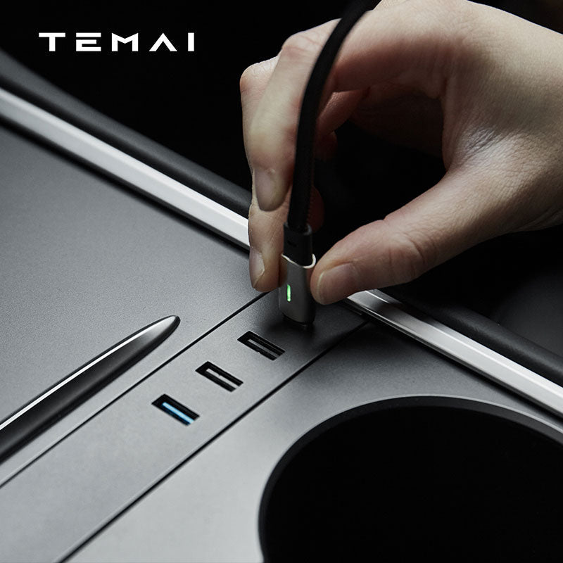 Temai USB-C til USB-C vinklet ladekabel