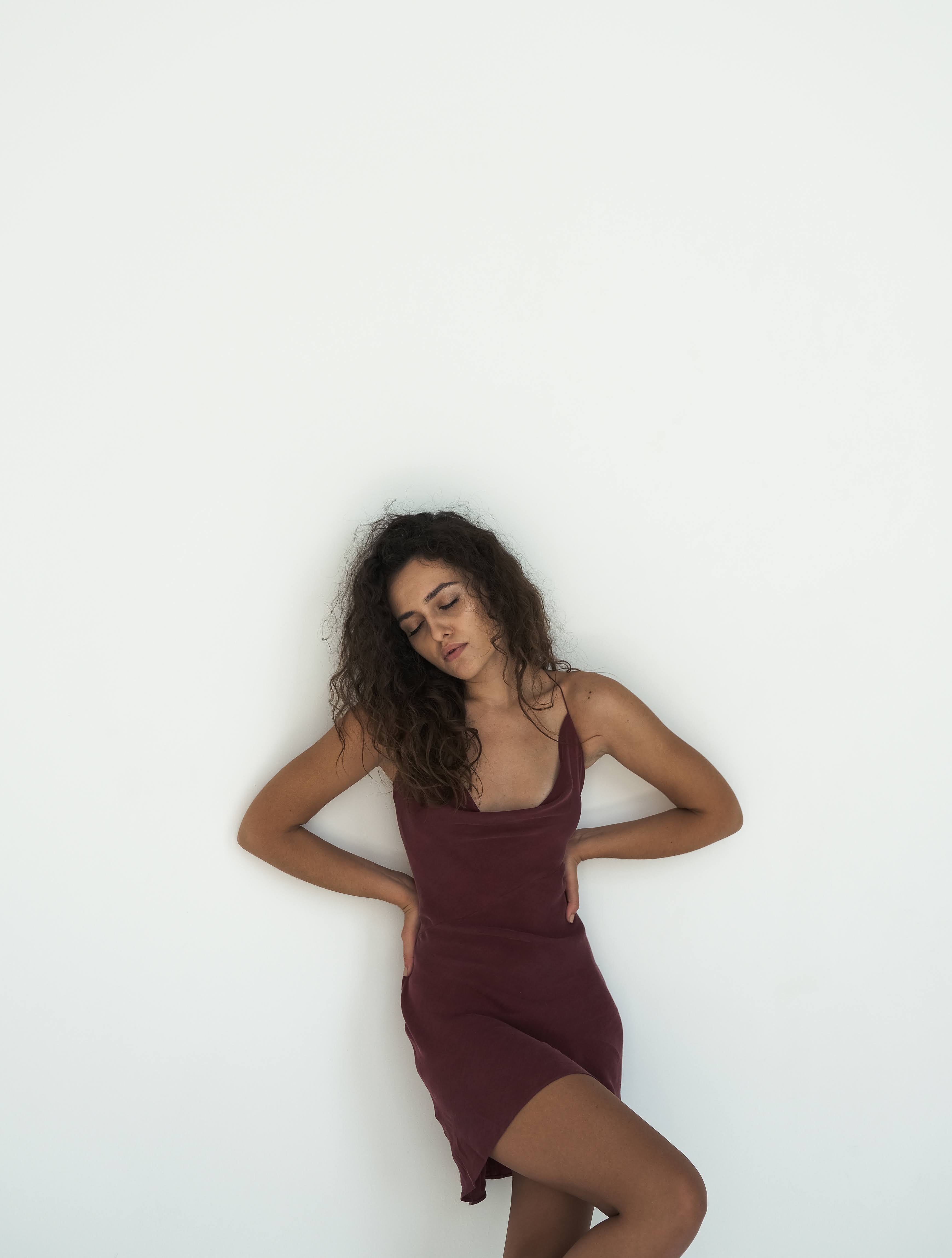 Burgundy Vegan Silk Dress