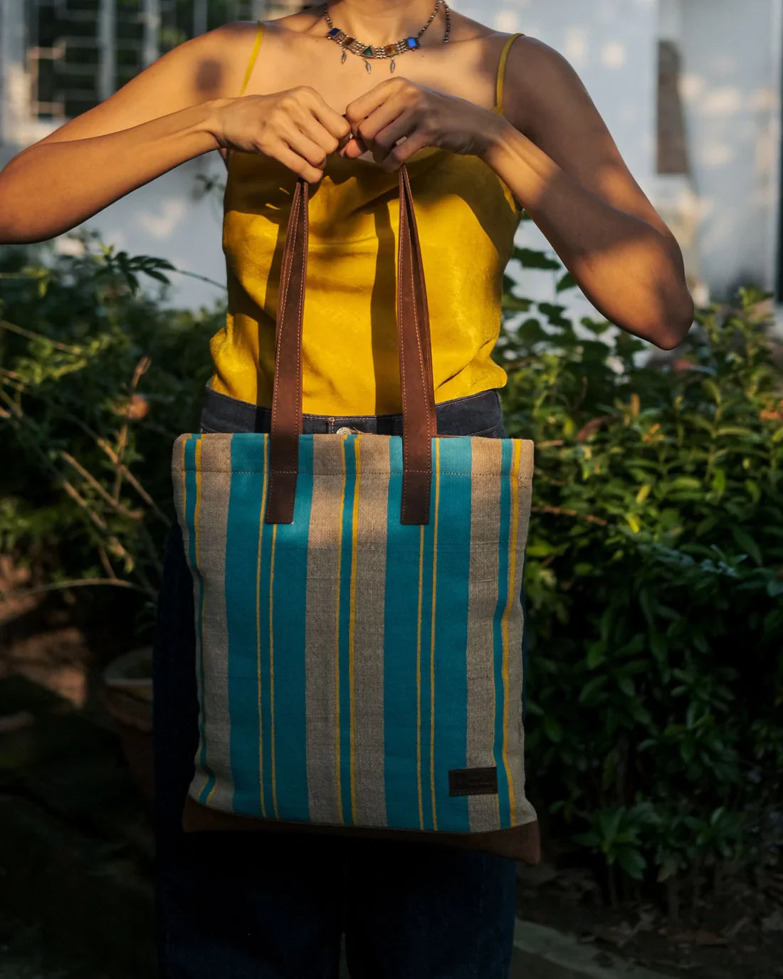 Kalaa Bajaar Book Bag | Handcrafted Jute Book Bag | Natural Dyes Indian Artisan