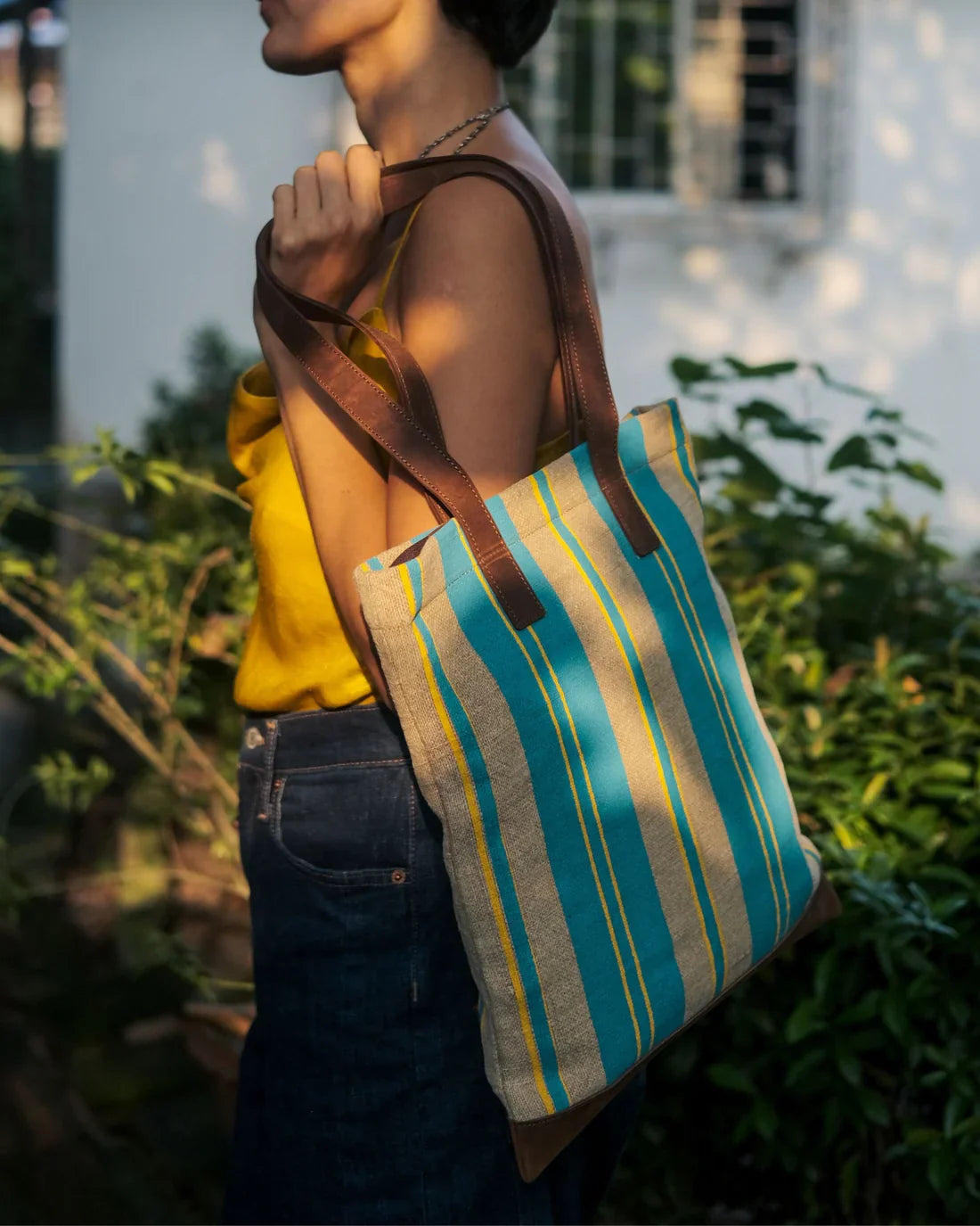 Kalaa Bajaar Book Bag | Handcrafted Jute Book Bag | Natural Dyes Indian Artisan