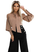 Karamell Business Bluse