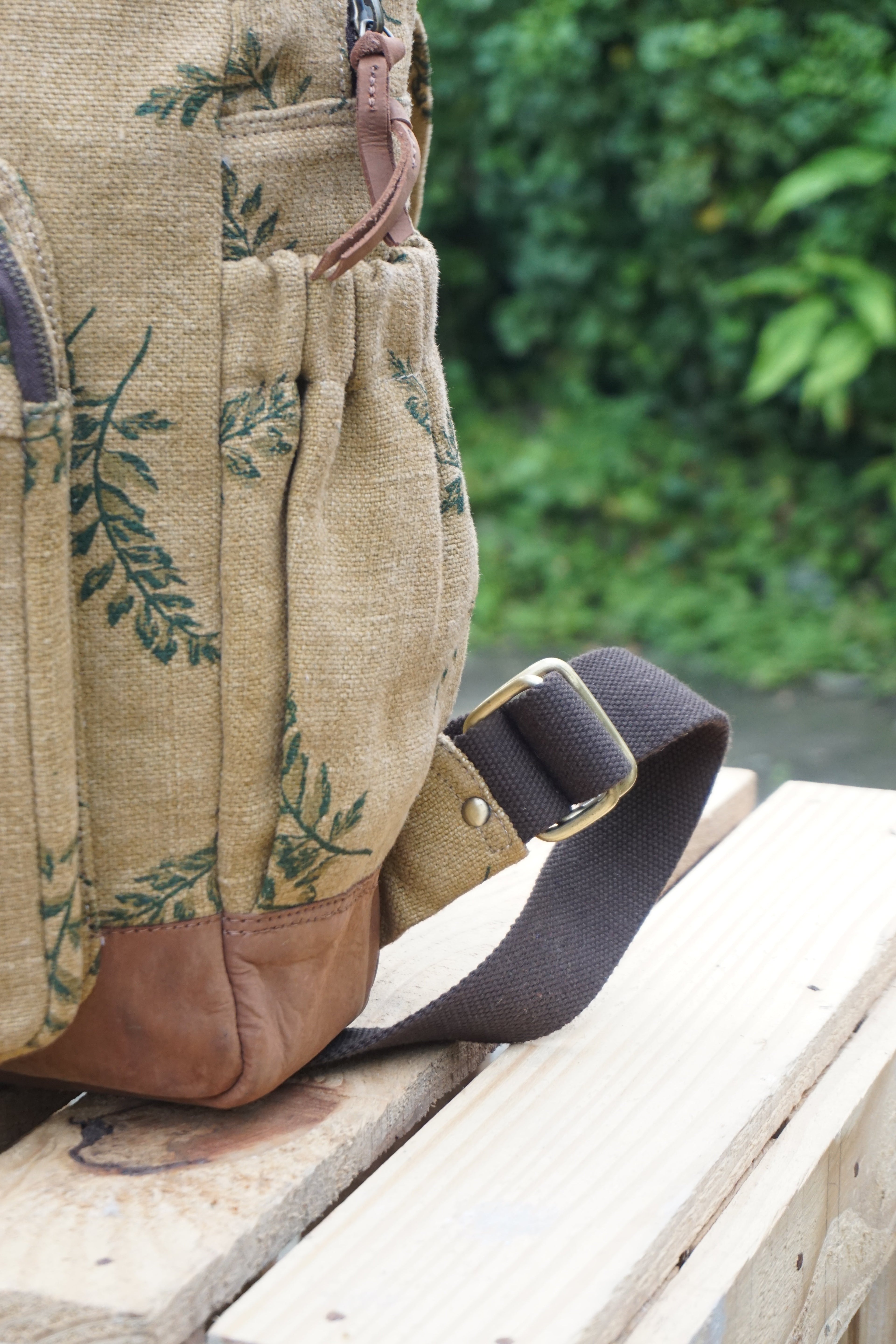 The Awkward Cousin | Handcrafted Jute & Upcycled Leather Backpack