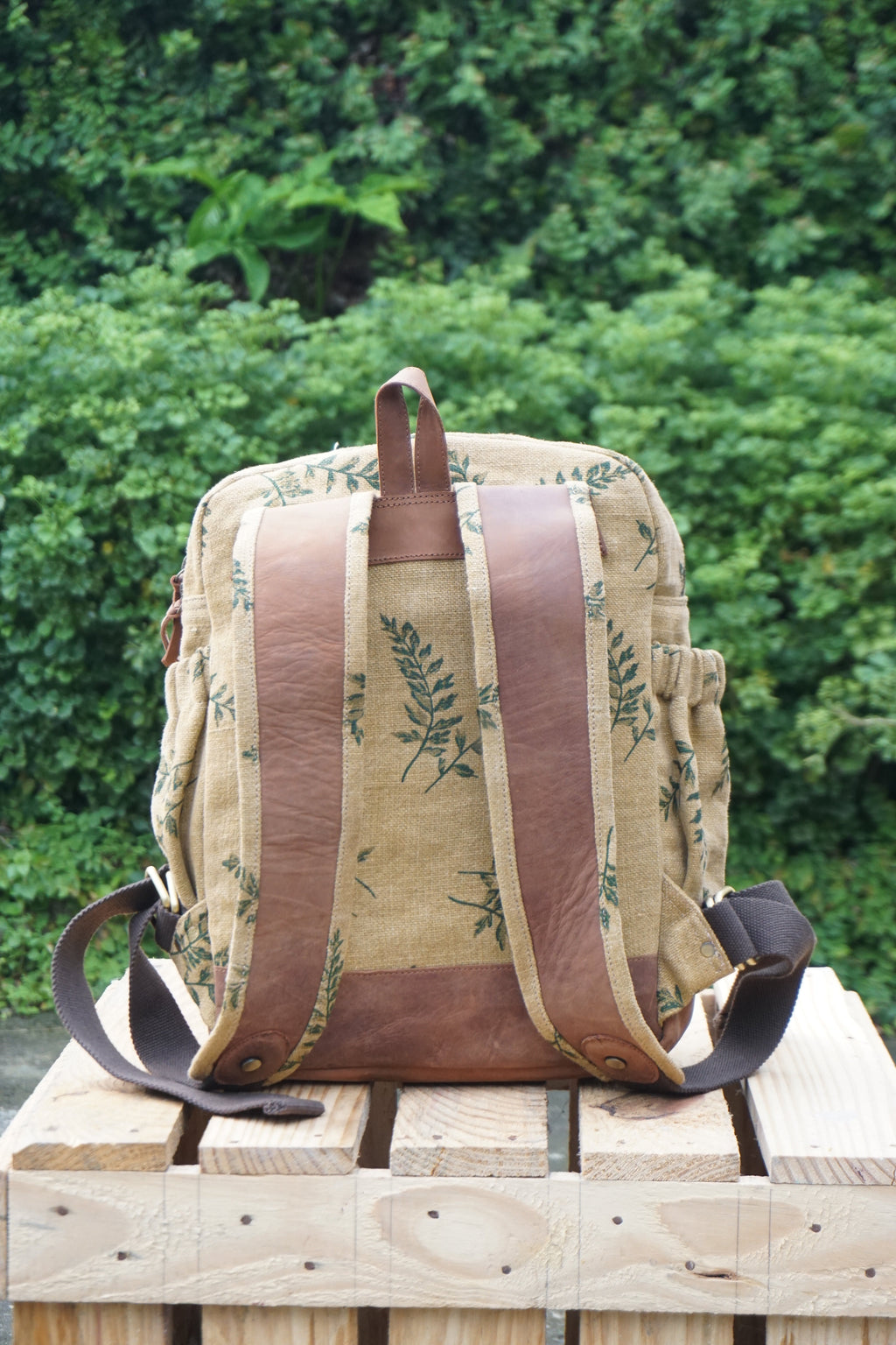 The Awkward Cousin | Handcrafted Jute & Upcycled Leather Backpack