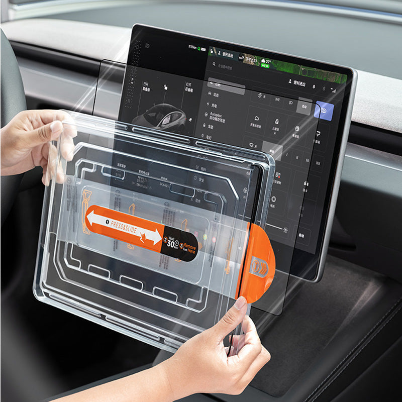 Temai Skjermbeskytter m/monteringsbrakett 2 stk for Model 3 2024+/Model Y 2025 med 15,4" skjerm