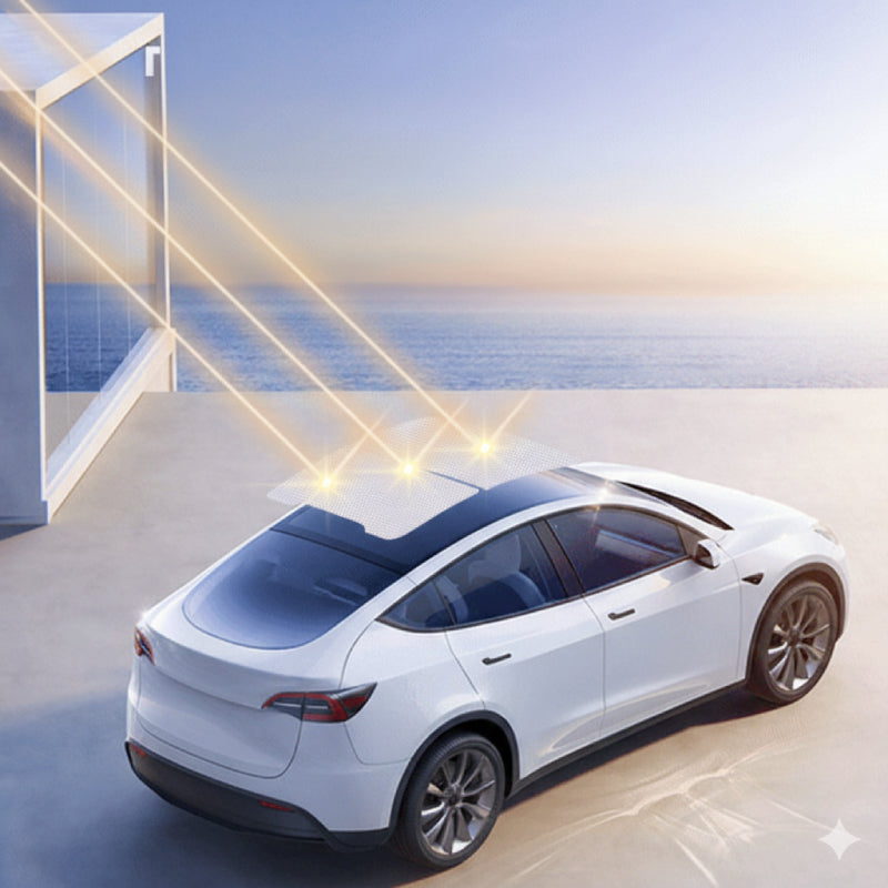 Solskjerming til tak i grå farge for Model Y 2025+