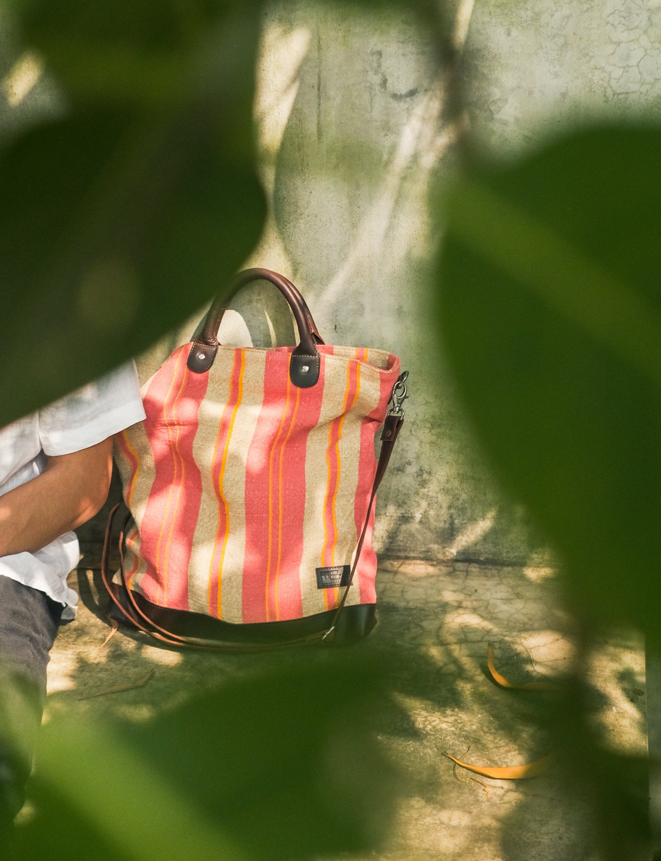 Kalaa Striped Forager | Handstitched Striped Jute Tote Bag | Indian Artisan