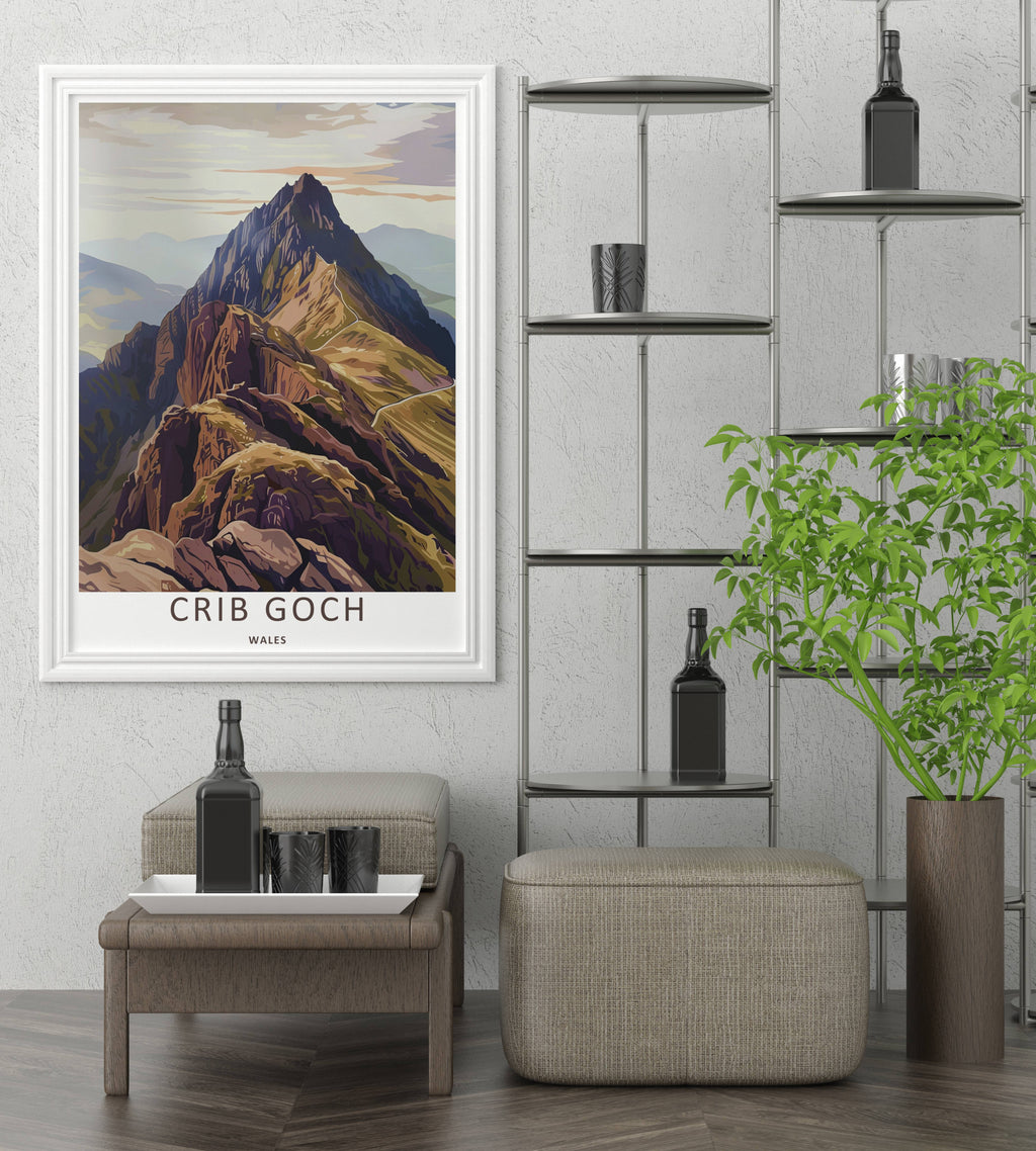Crib Goch Snowdonia Mountain Print: Earth Tone Wales Wall Art