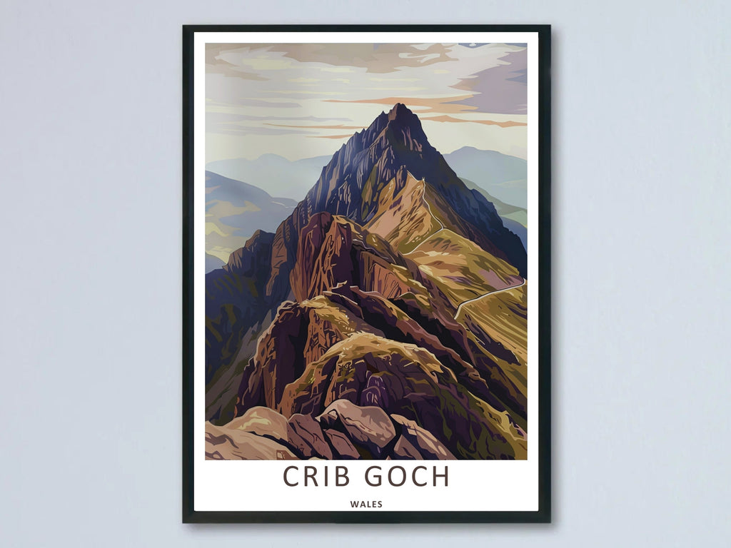 Crib Goch Snowdonia Mountain Print: Earth Tone Wales Wall Art