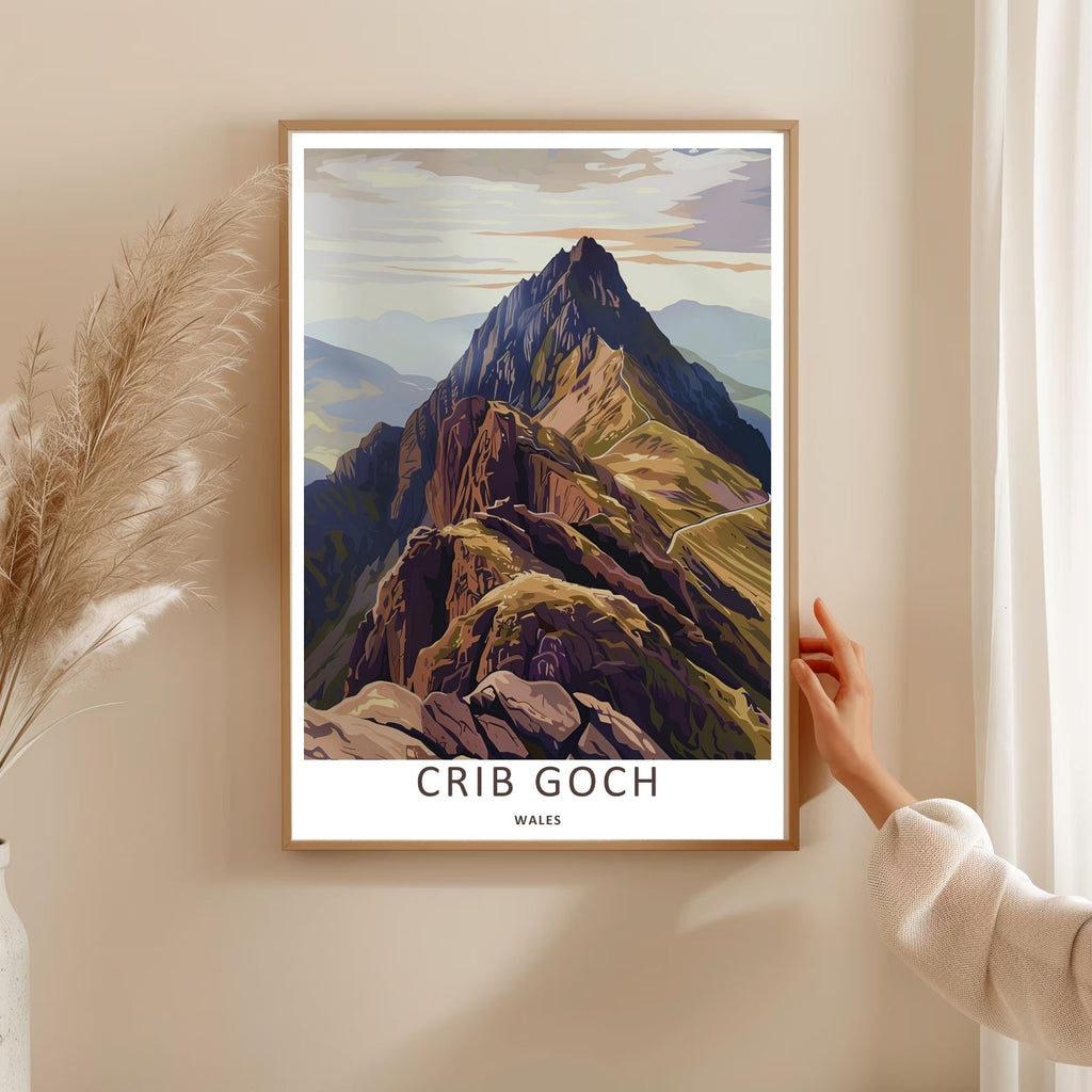 Crib Goch Snowdonia Mountain Print: Earth Tone Wales Wall Art