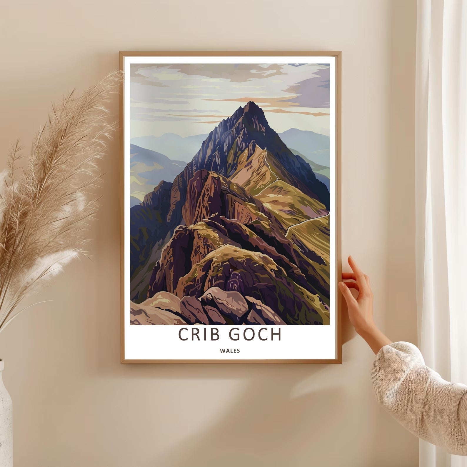 Crib Goch Snowdonia Mountain Print: Earth Tone Wales Wall Art