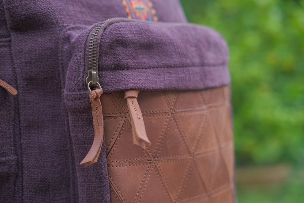 Custom Awkward Cousin Backpack | One-of-a-Kind Upcycled Leather & Jute