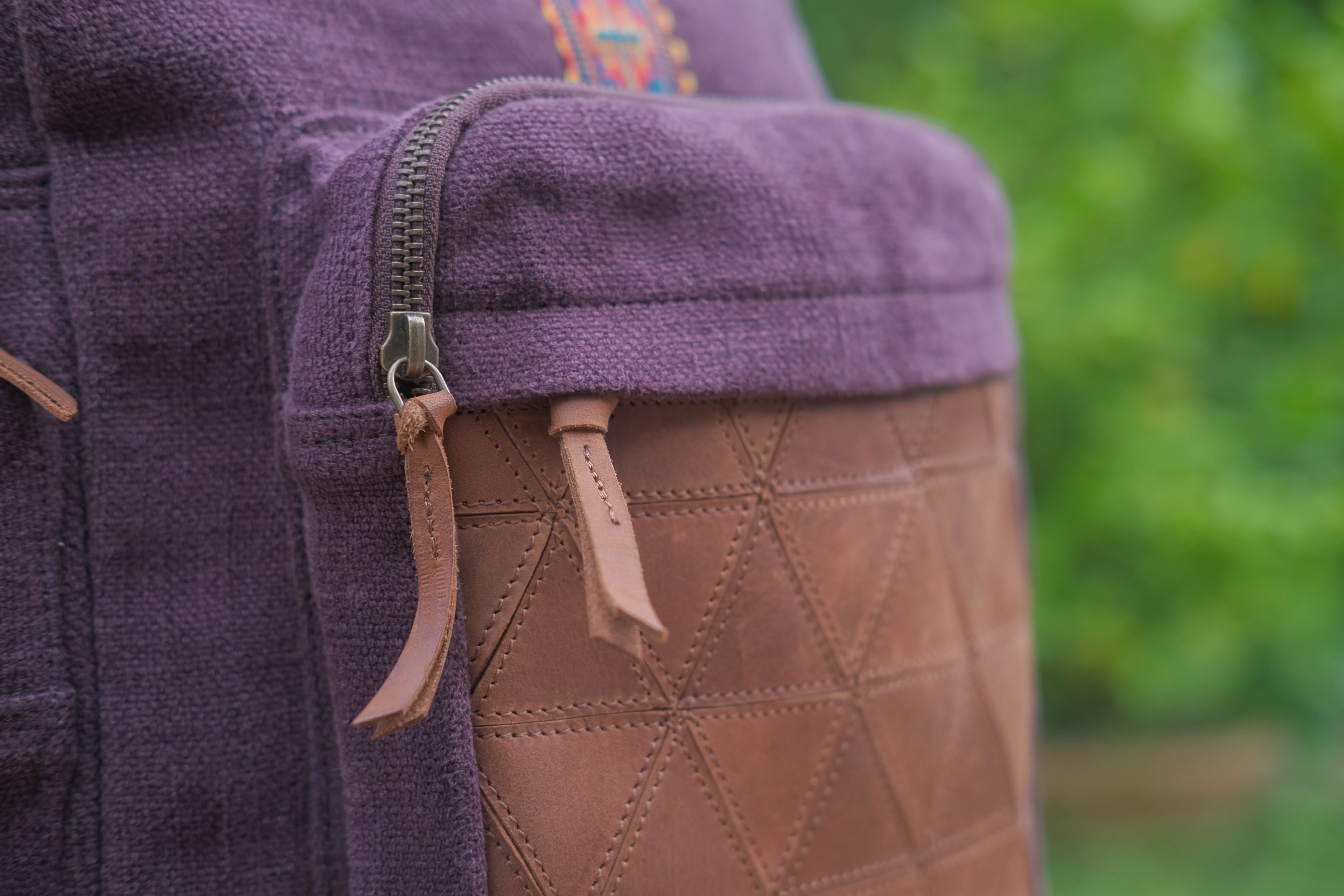 Custom Awkward Cousin Backpack | One-of-a-Kind Upcycled Leather & Jute