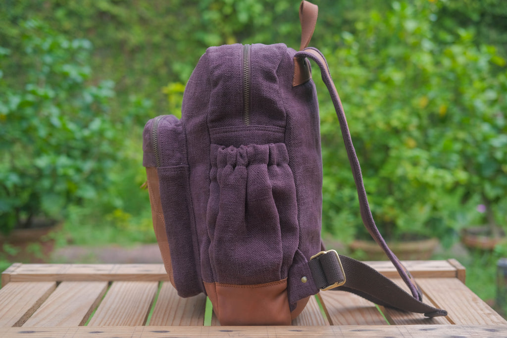 Custom Awkward Cousin Backpack | One-of-a-Kind Upcycled Leather & Jute