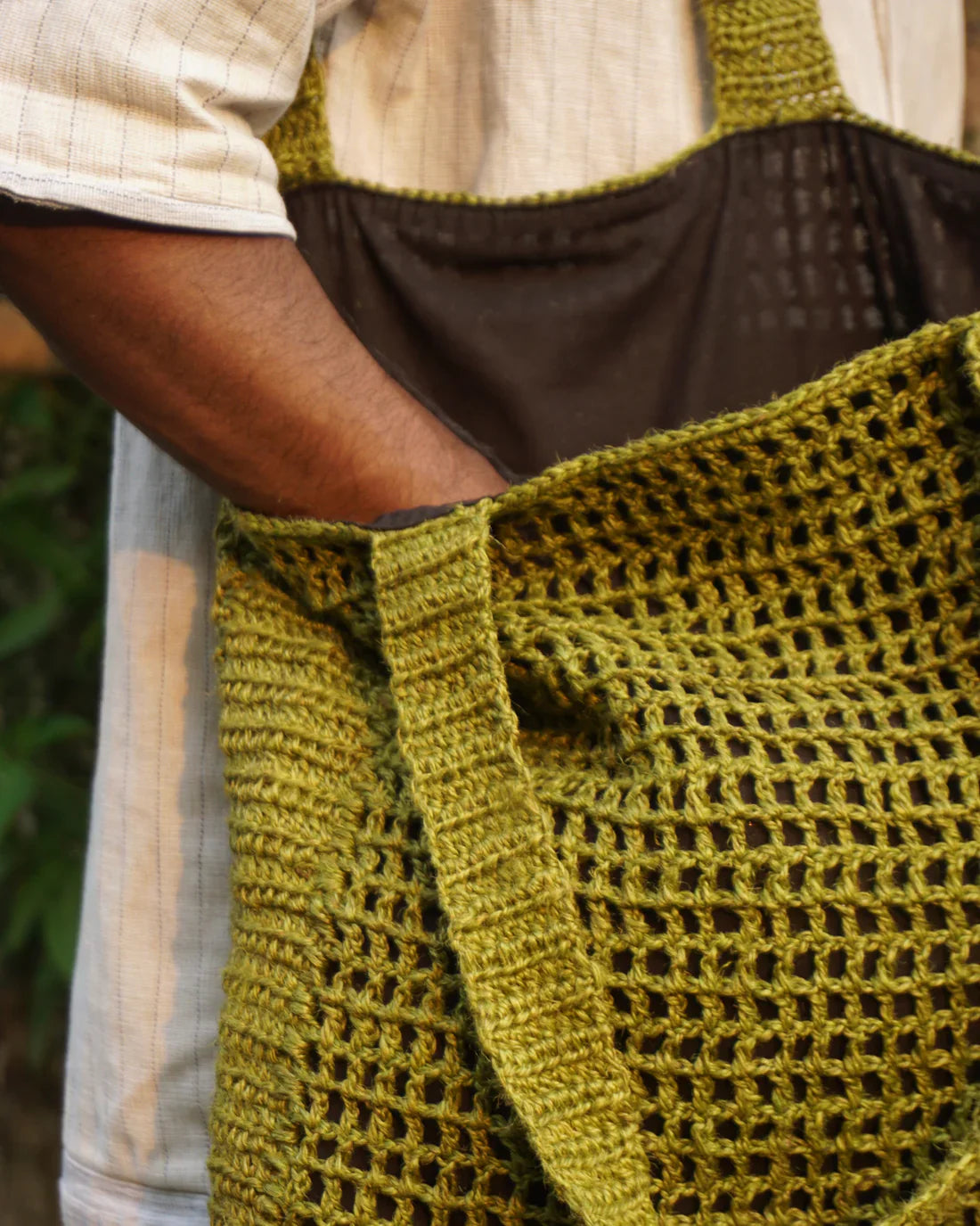 Natural Fiber Artisan Crochet Bag