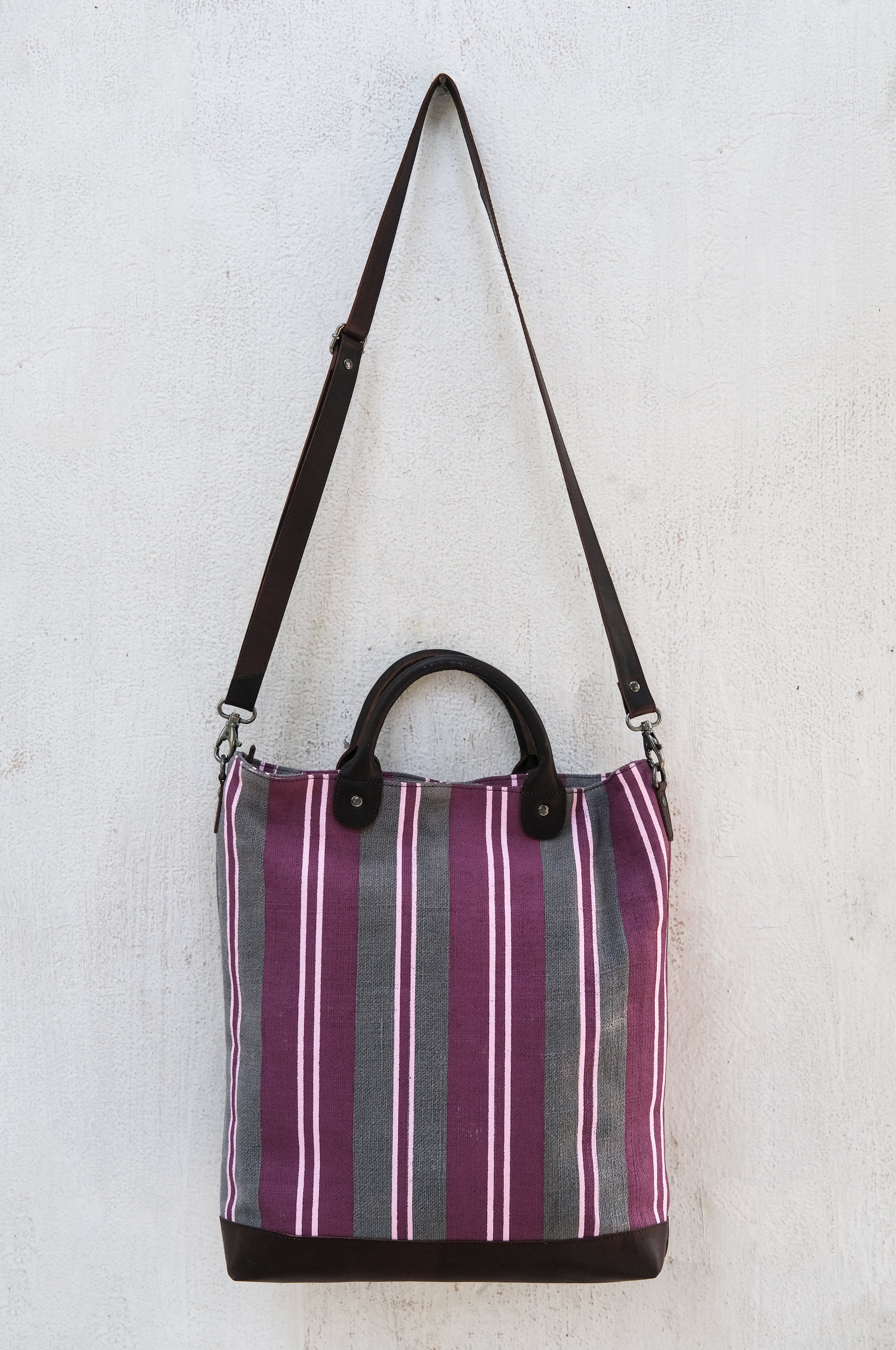Kalaa Striped Forager | Handstitched Striped Jute Tote Bag | Indian Artisan