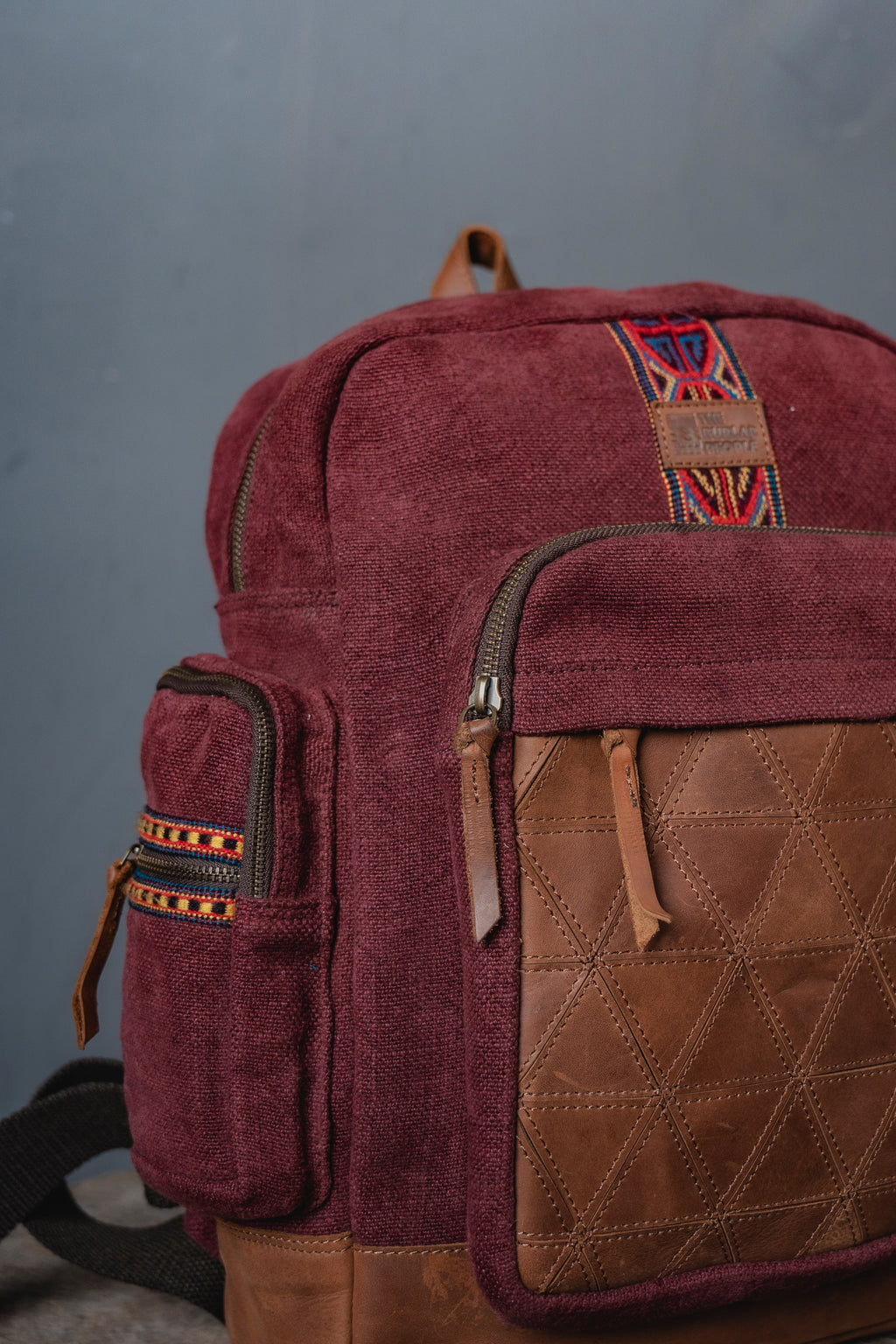 Custom Awkward Cousin Backpack | One-of-a-Kind Upcycled Leather & Jute