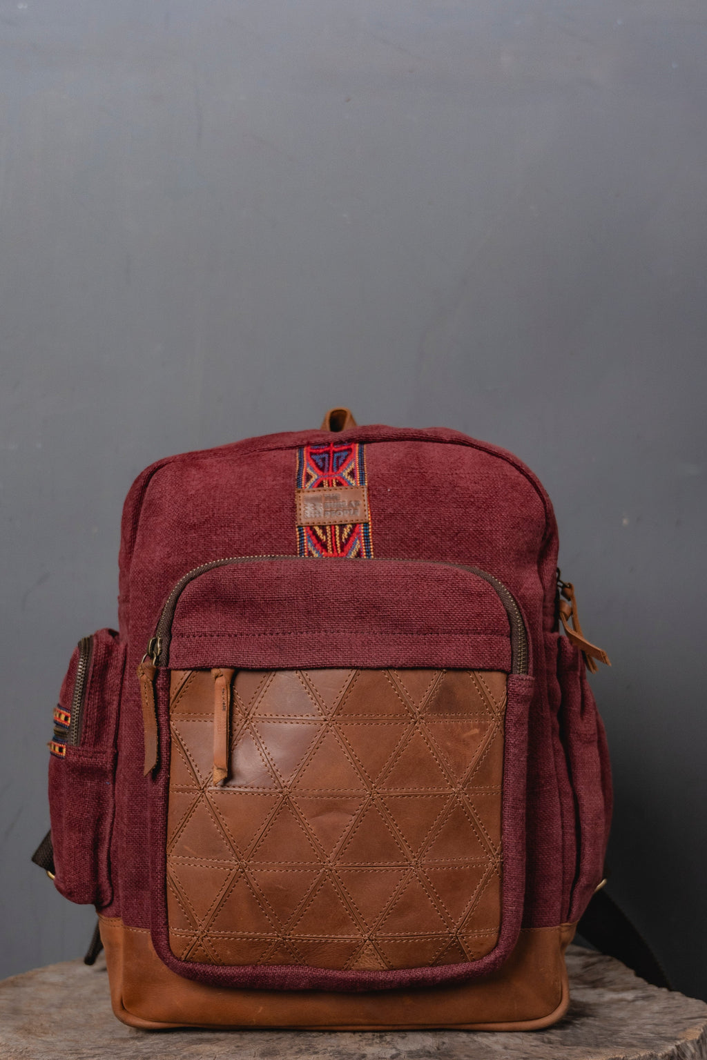 Custom Awkward Cousin Backpack | One-of-a-Kind Upcycled Leather & Jute
