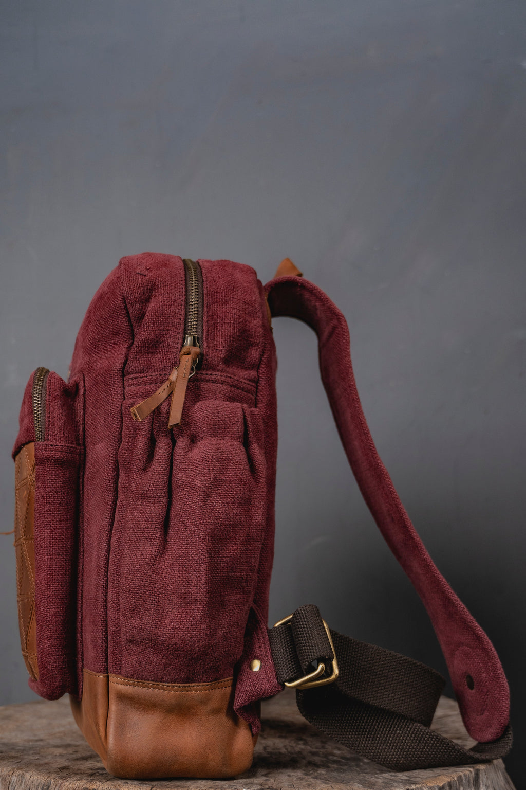 Custom Awkward Cousin Backpack | One-of-a-Kind Upcycled Leather & Jute