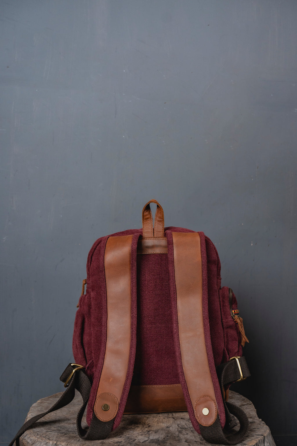 Custom Awkward Cousin Backpack | One-of-a-Kind Upcycled Leather & Jute