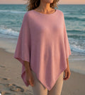 Cashmere classic poncho light pink