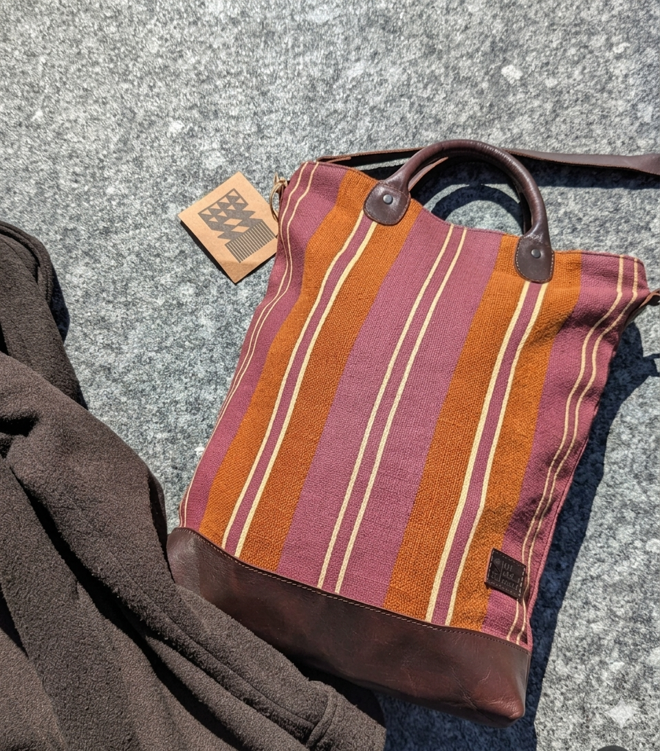 Kalaa Striped Forager | Handstitched Striped Jute Tote Bag | Indian Artisan