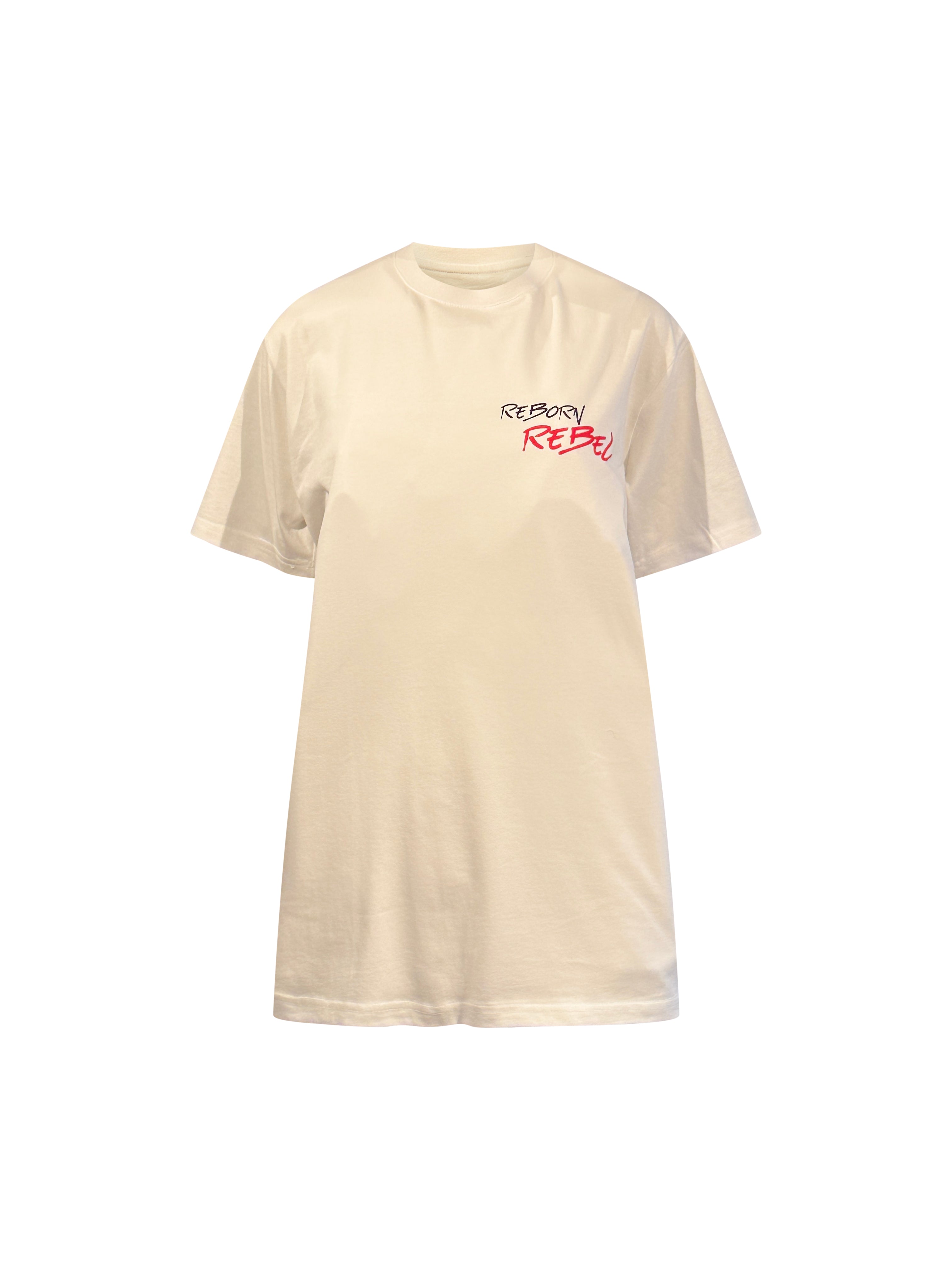 Reborn Rebel Klassisk T-shirt Hvit