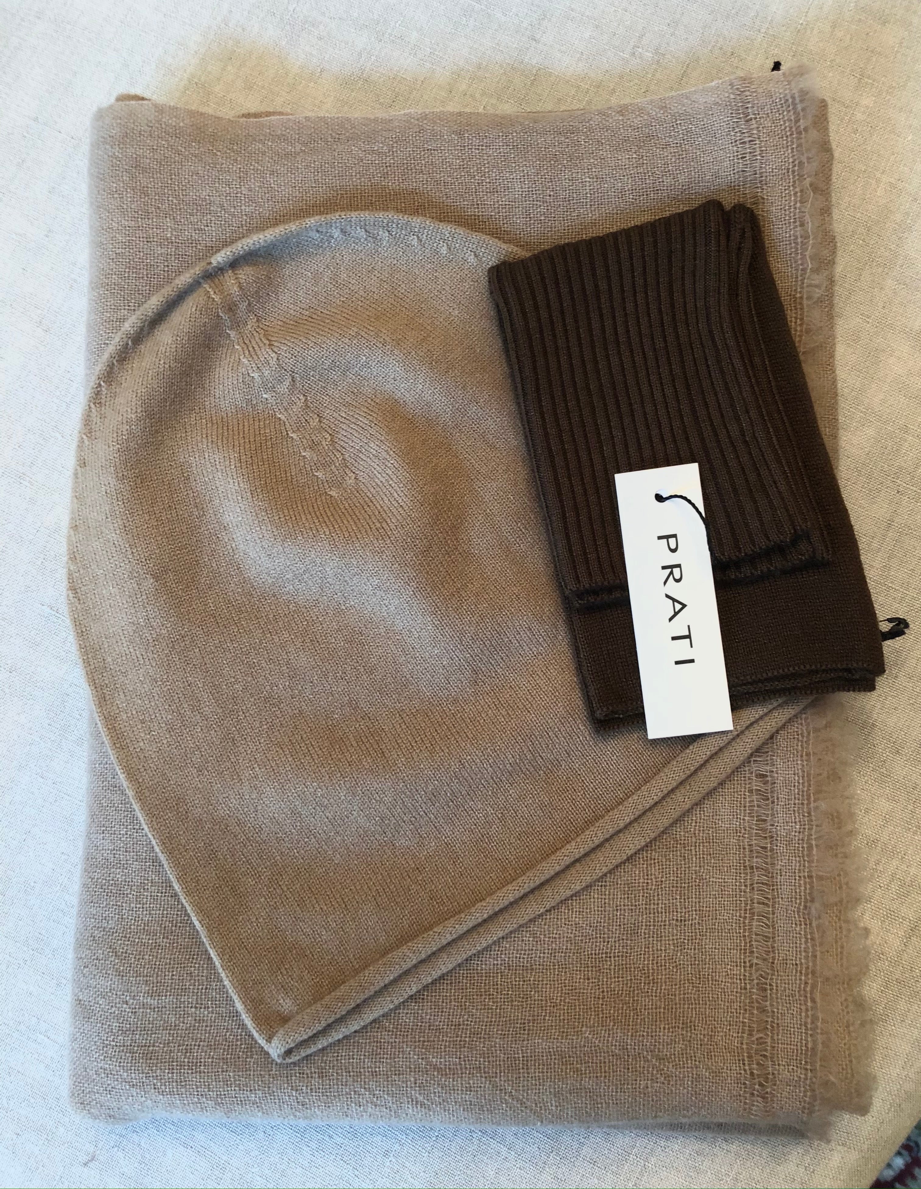 Cashmere hand warmer gloves brown