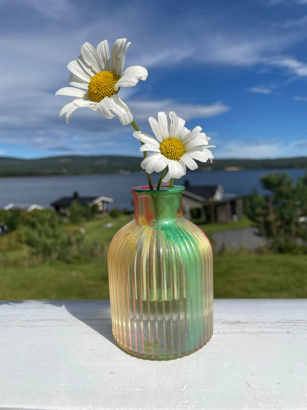 Dekorasjon, Eksklusivt 3-delers sett i Epoxy: Vase, krukke og oval brett