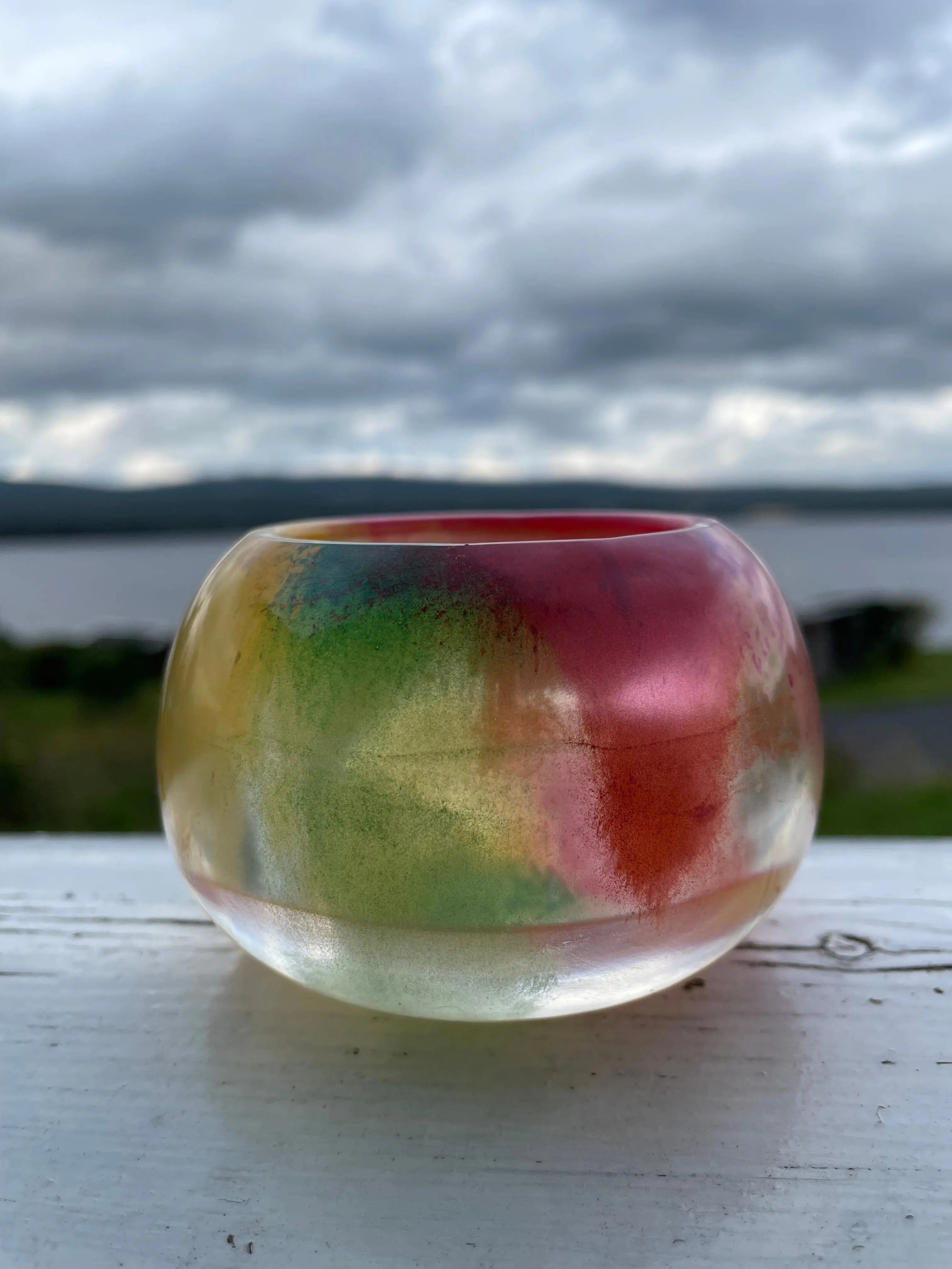 Dekorasjon, Eksklusivt 3-delers sett i Epoxy: Vase, krukke og oval brett