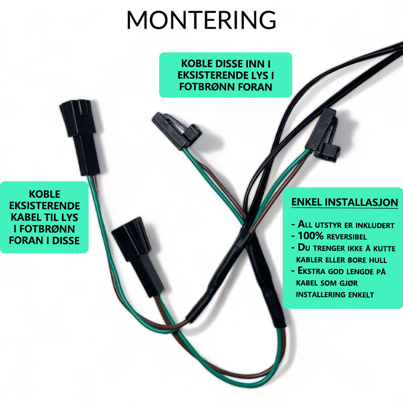 Lys til fotbrønn bak 2 stk for Model 3/Y