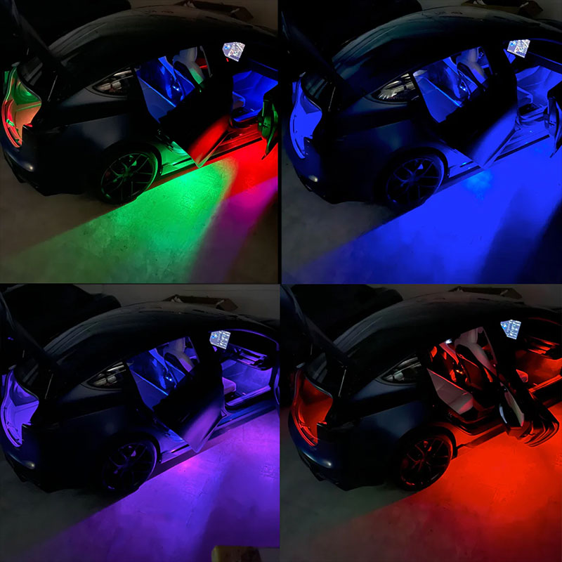LED-lys RGB 2 stk med fjernkontroll