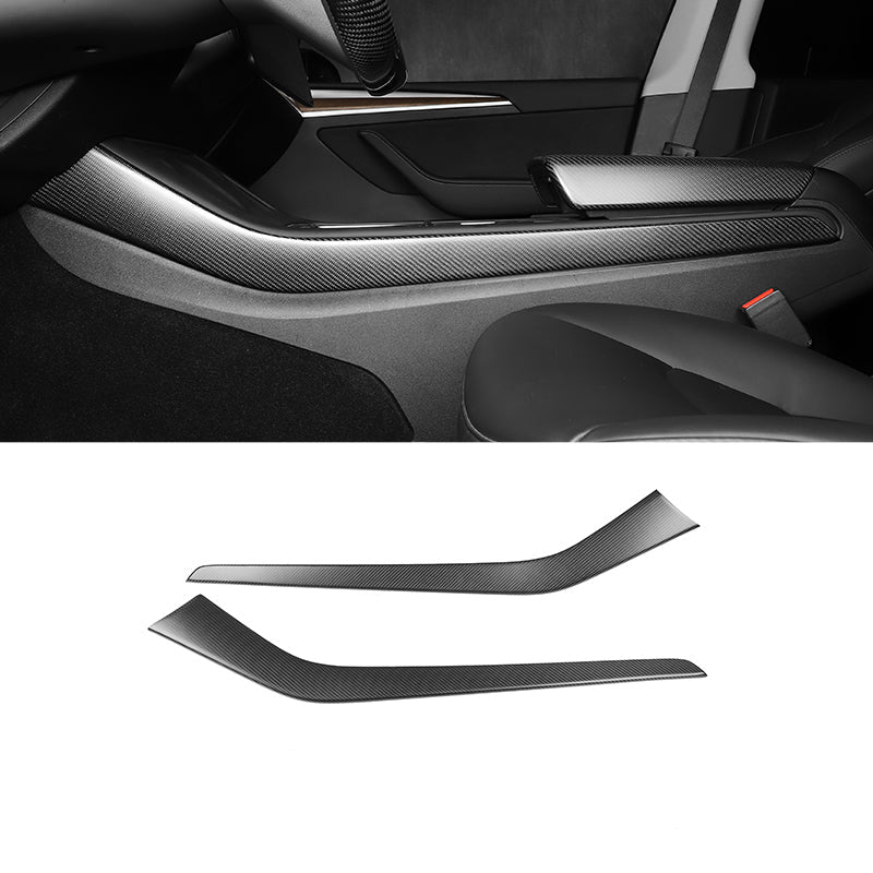 Ekte karbonfiber - Deksler til midtkonsoll sider for Model 3 2020-2023/Model Y 2021-2024
