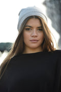 Cashmere beanie light grey