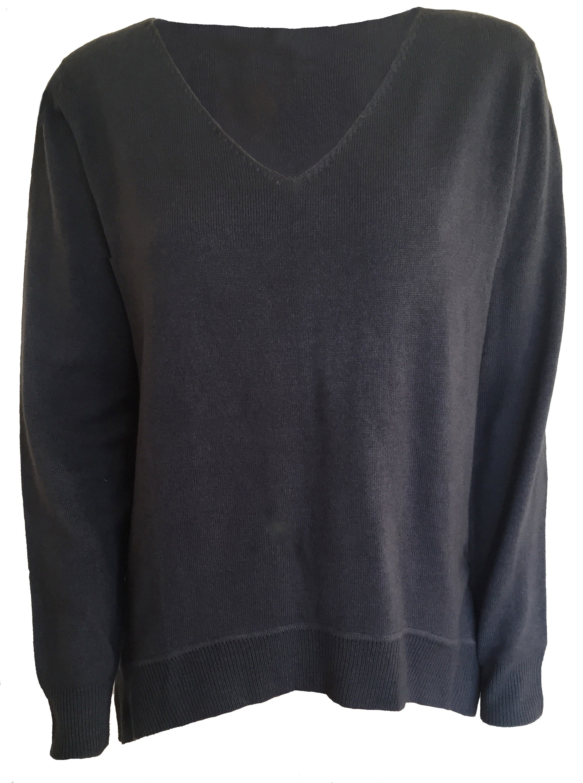 Cashmere soft V neck black