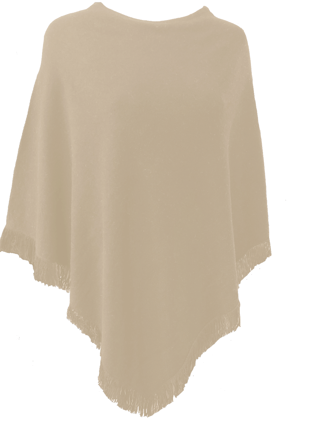 Cashmere poncho with short edge fringe black
