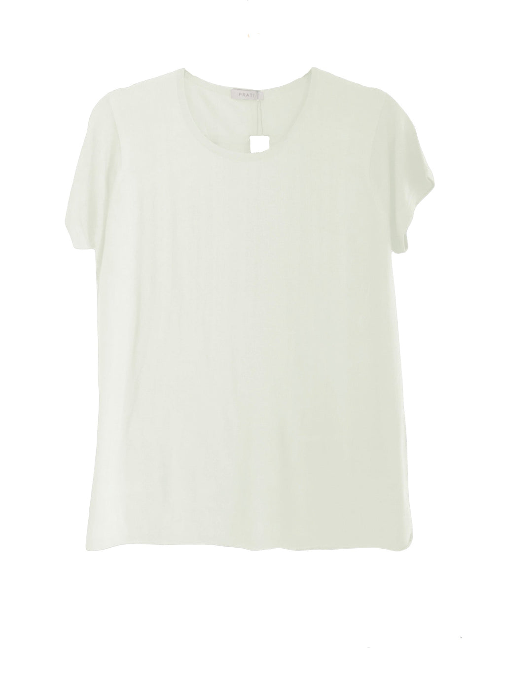Cashmere Silk crew short sleeve t shirt sweater off white