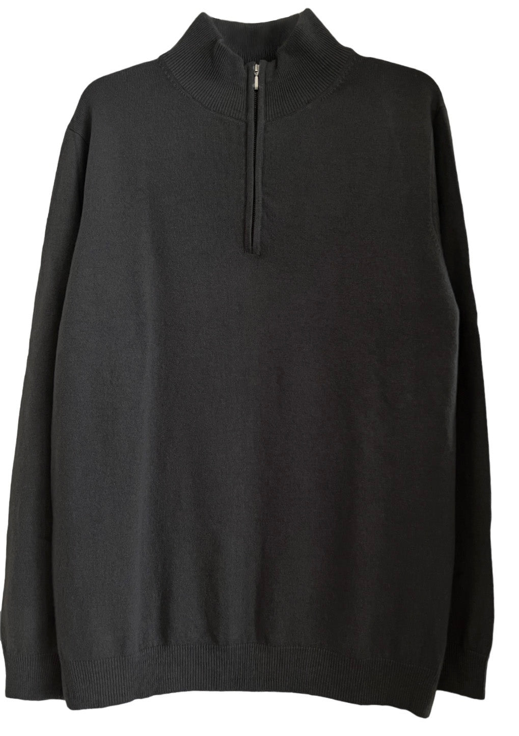 Men´s cashmere half zip front sweater black