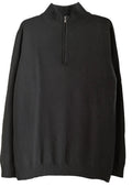 Men´s cashmere half zip front sweater navy