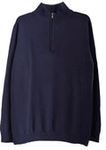 Men´s cashmere half zip front sweater navy