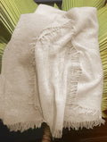 Cashmere scarf with fringes camel