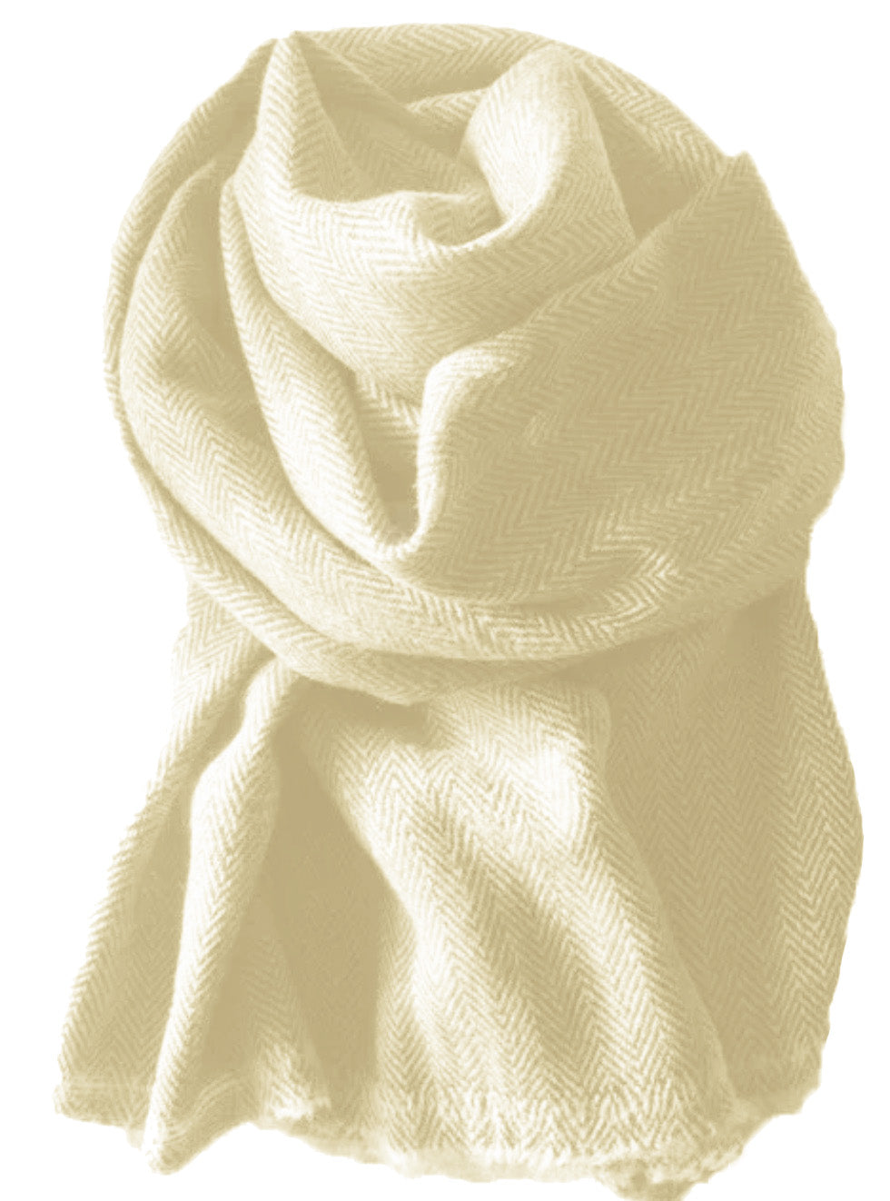 Herringbone scarf with short fringe camel