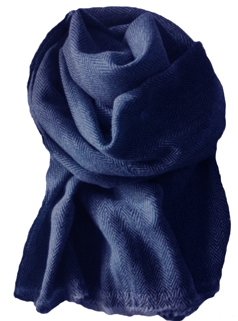 Herringbone scarf with short fringe off white