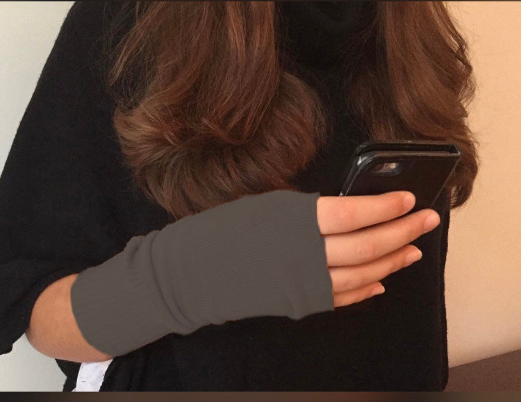 Cashmere hand warmer gloves camel