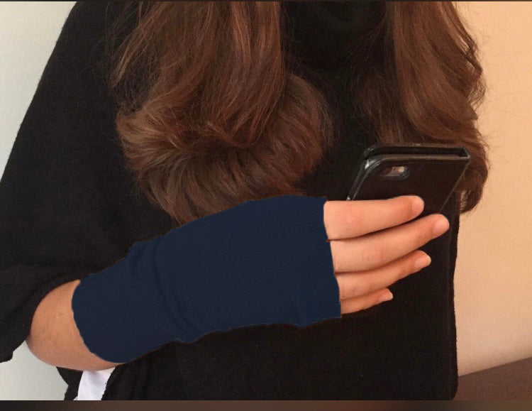 Cashmere hand warmer gloves camel