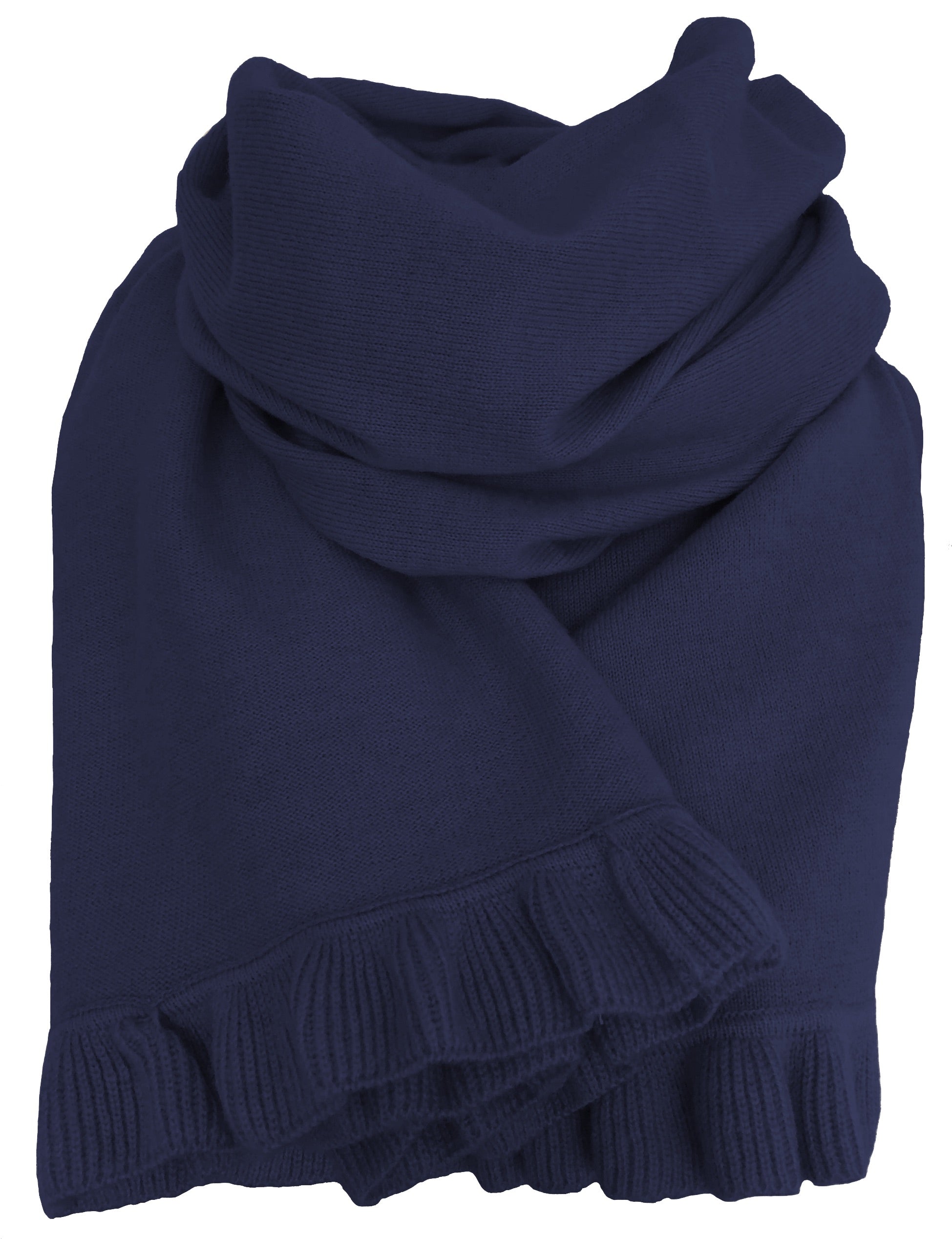 Cashmere scarf/shawl  with ruffled edge black
