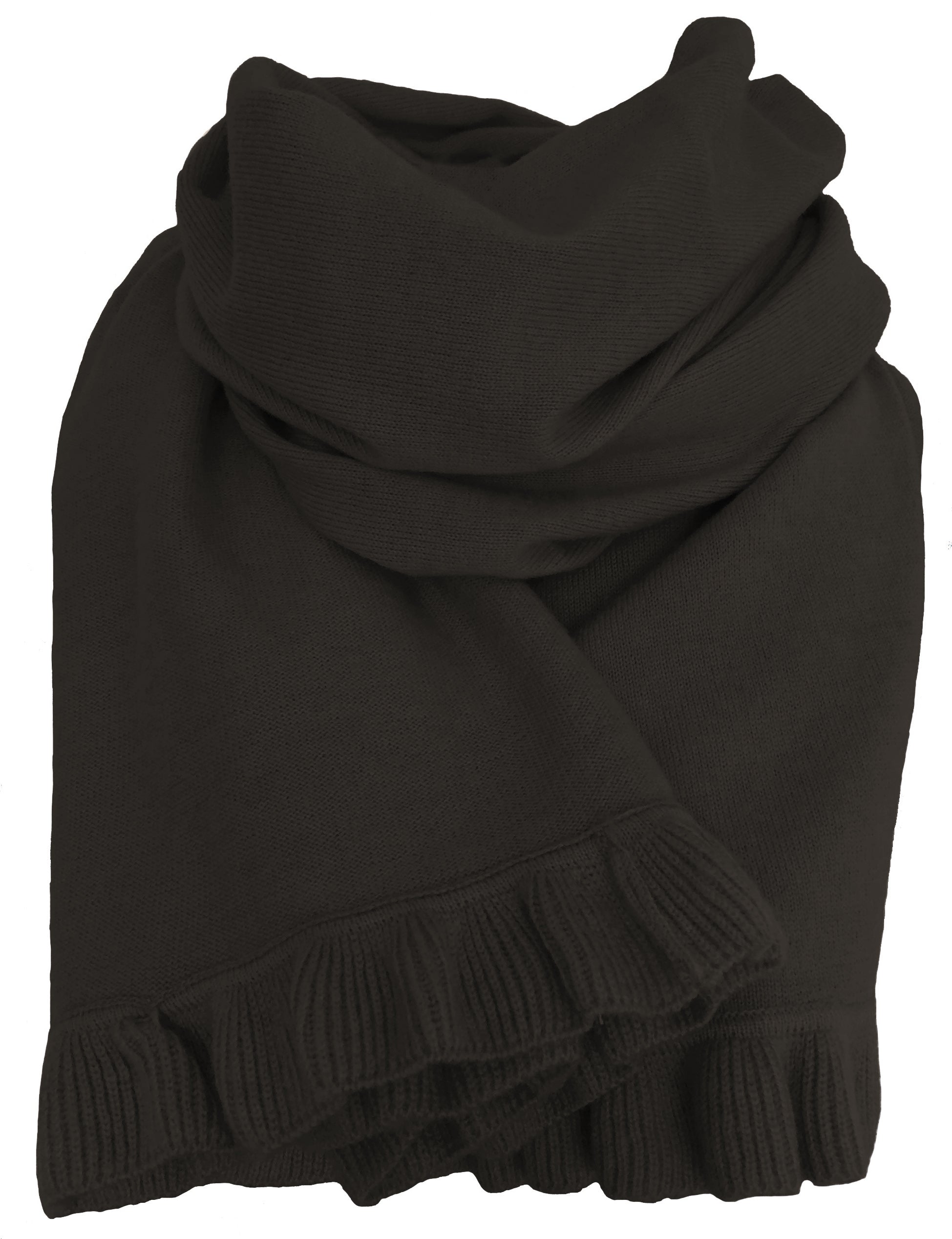 Cashmere scarf/shawl  with ruffled edge sand