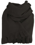 Cashmere scarf/shawl  with ruffled edge black
