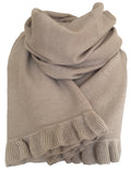 Cashmere scarf/shawl  with ruffled edge sand