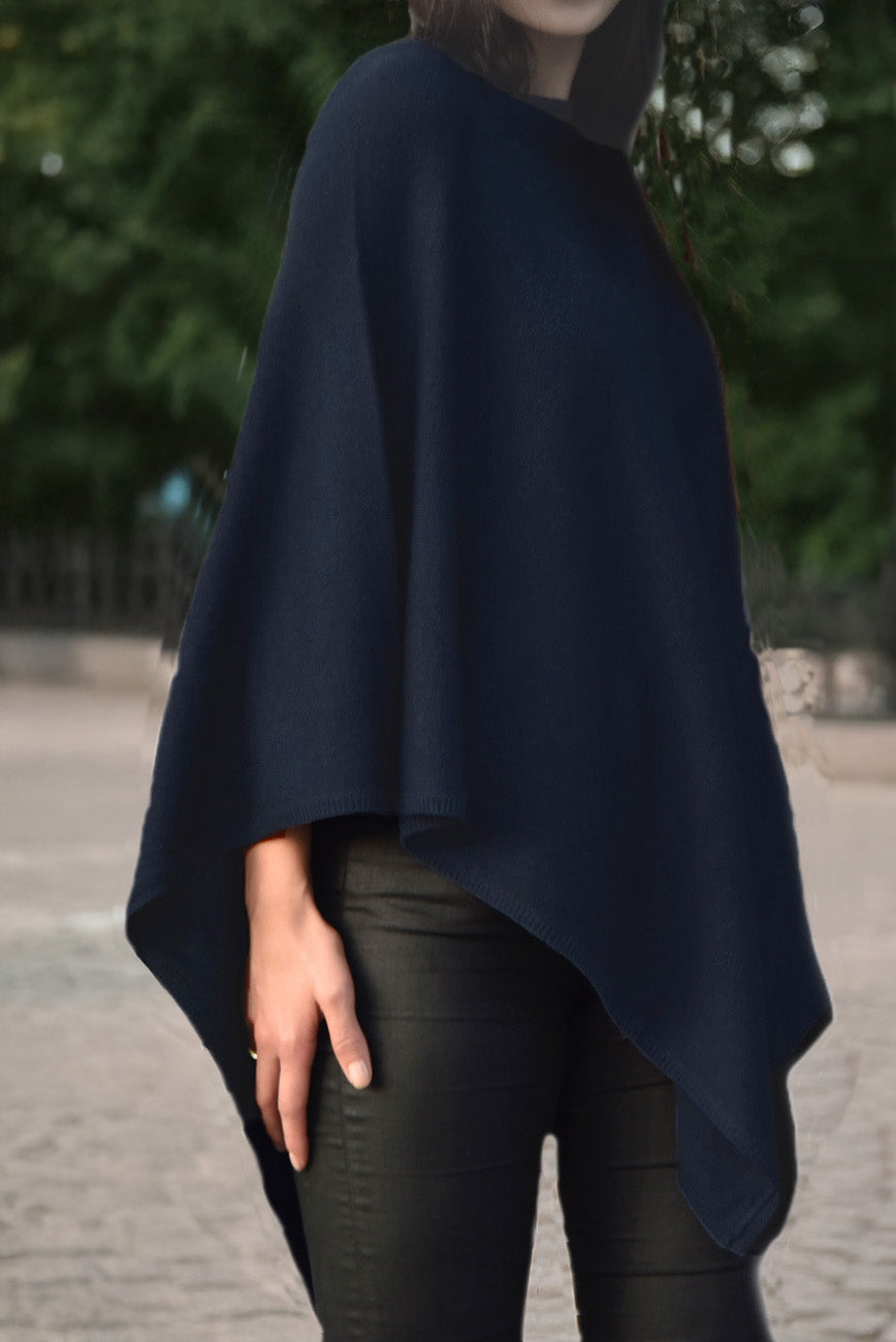 Cashmere classic poncho black
