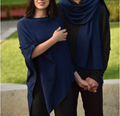 Cashmere classic poncho navy